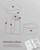 Beistelltisch mit Steckdose, Stauraum, schiefergrau von Songmics