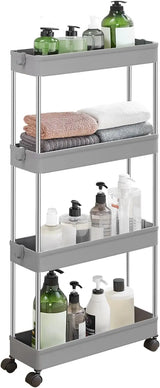 Rollwagen Küchenregal mit Haken Grau von Songmics