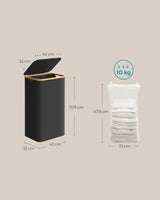 Wäschekorb zusammenklappbar mit Deckel tintenschwarz von Songmics