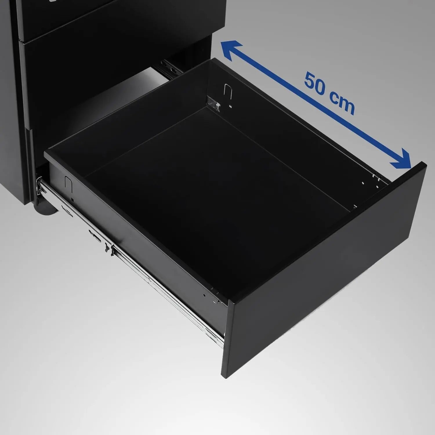 Rollcontainer abschliessbar Büro tintenschwarz von Songmics