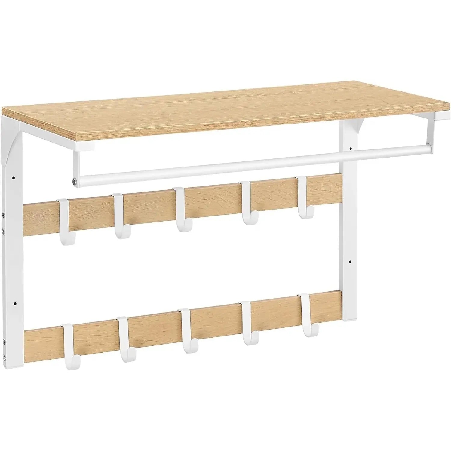 Wandgarderobe mit Ablage Eichenfarben-Weiss von Songmics