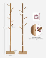 Garderobenständer Massivholz Baumform Naturbeige von Songmics