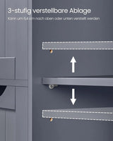 Badezimmerschrank mit Schubladen und Tür Grau von Songmics