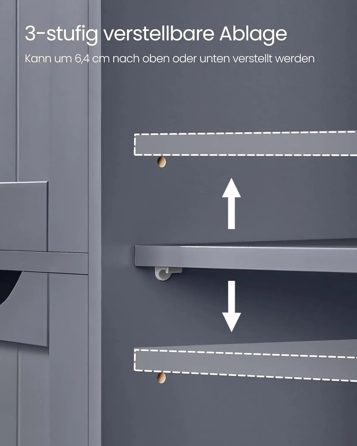 Badezimmerschrank mit Schubladen und Tür Grau von Songmics