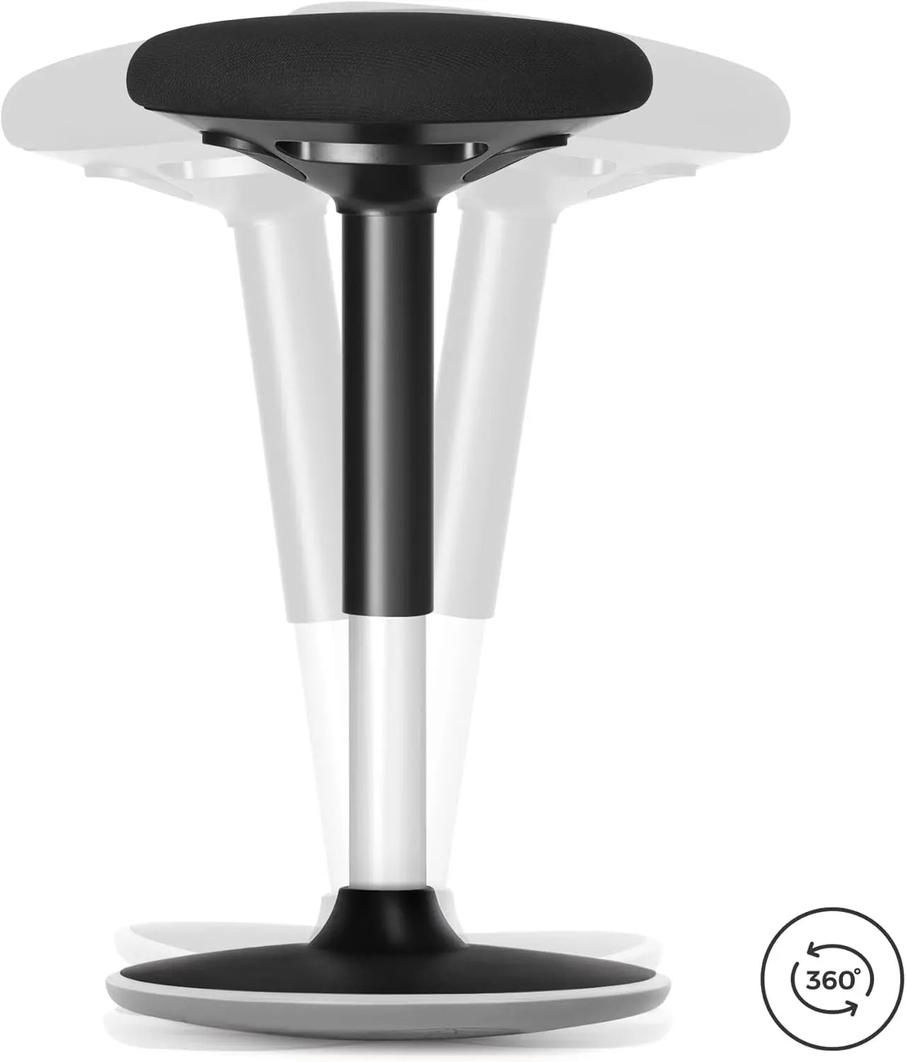 Ergonomischer Sitzhocker höhenverstellbar schwarz Stoff von Songmics
