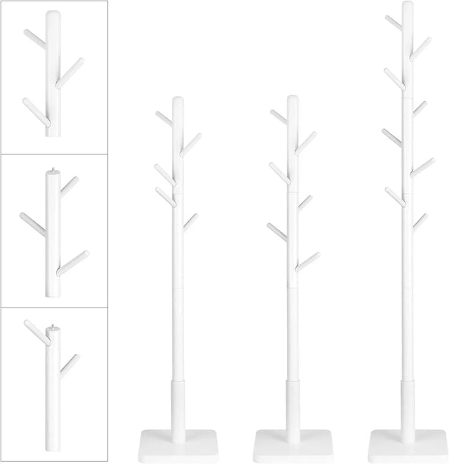 Garderobenständer Massivholz Baumform Wolkenweiss von Songmics