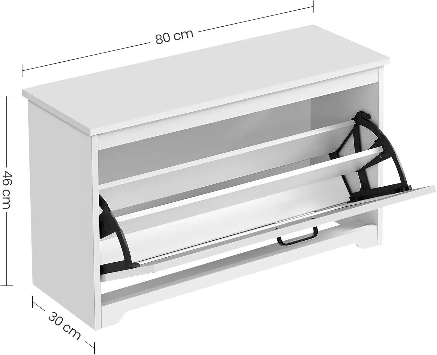 Schuhbank weiss verstellbar 80cm Holz von Songmics