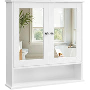 Spiegelschrank mit Spiegeltüren und Ablage Weiss von Songmics