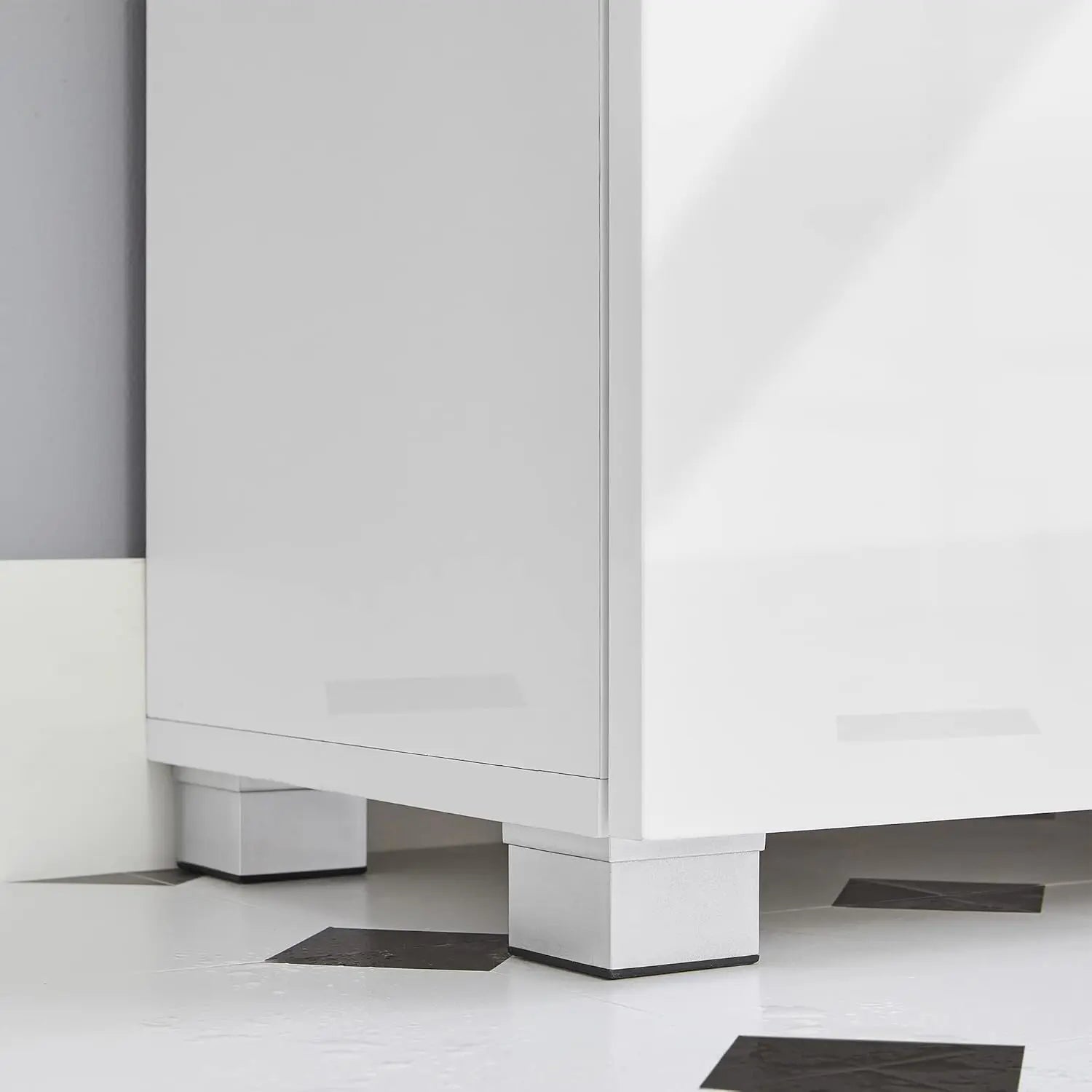 Badezimmerschrank Waschbeckenunterschrank Doppeltür weiss 60cm von Songmics