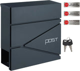 Briefkasten abschliessbar mit Zeitungsfach anthrazit von Songmics
