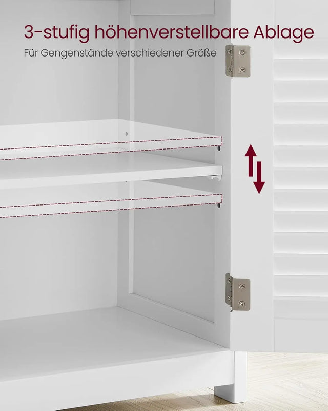 Badezimmerschrank Aufbewahrungsregal mit Türen Weiss von Songmics