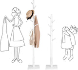 Garderobenständer Massivholz Baumform Wolkenweiss von Songmics