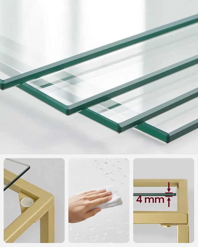 Regal mit 5 Ablagen transparent-gold von Songmics