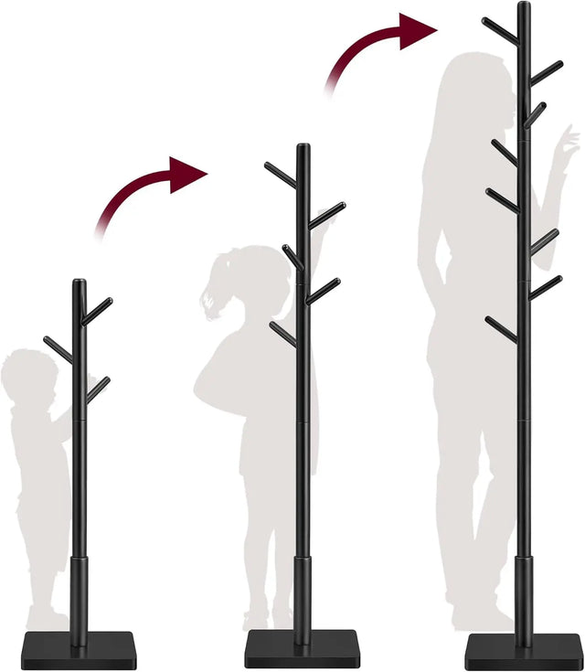 Garderobenständer Massivholz Baumform Tintenschwarz von Songmics