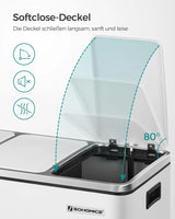 Mülleimer Küche Mülltrennsystem 3 Fächer Wolkenweiss von Songmics