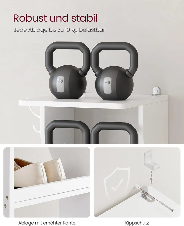 Schuhregal schmal mit 7 Ebenen weiss von Songmics