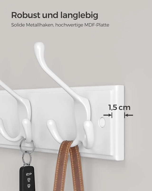 Wandgarderobe Hakenleiste Metall Flur Wolkenweiss von Songmics