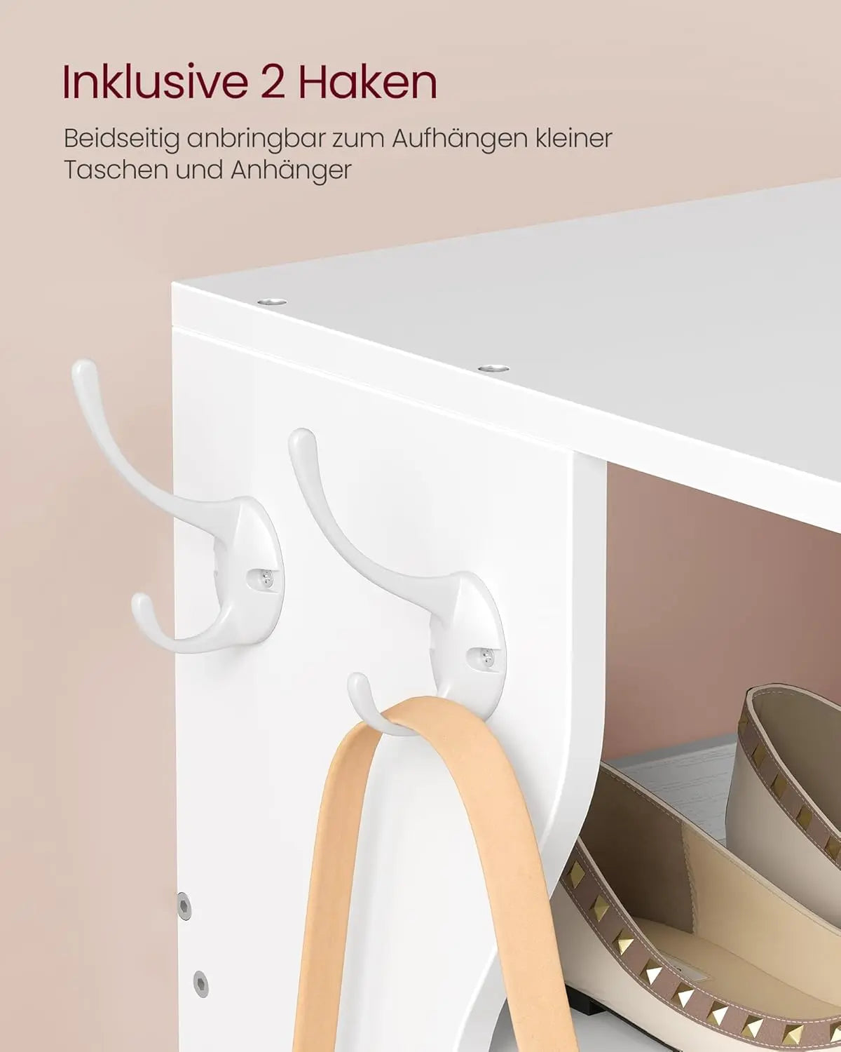 Schuhregal schmal 9 Ebenen mattweiss Metall von Songmics