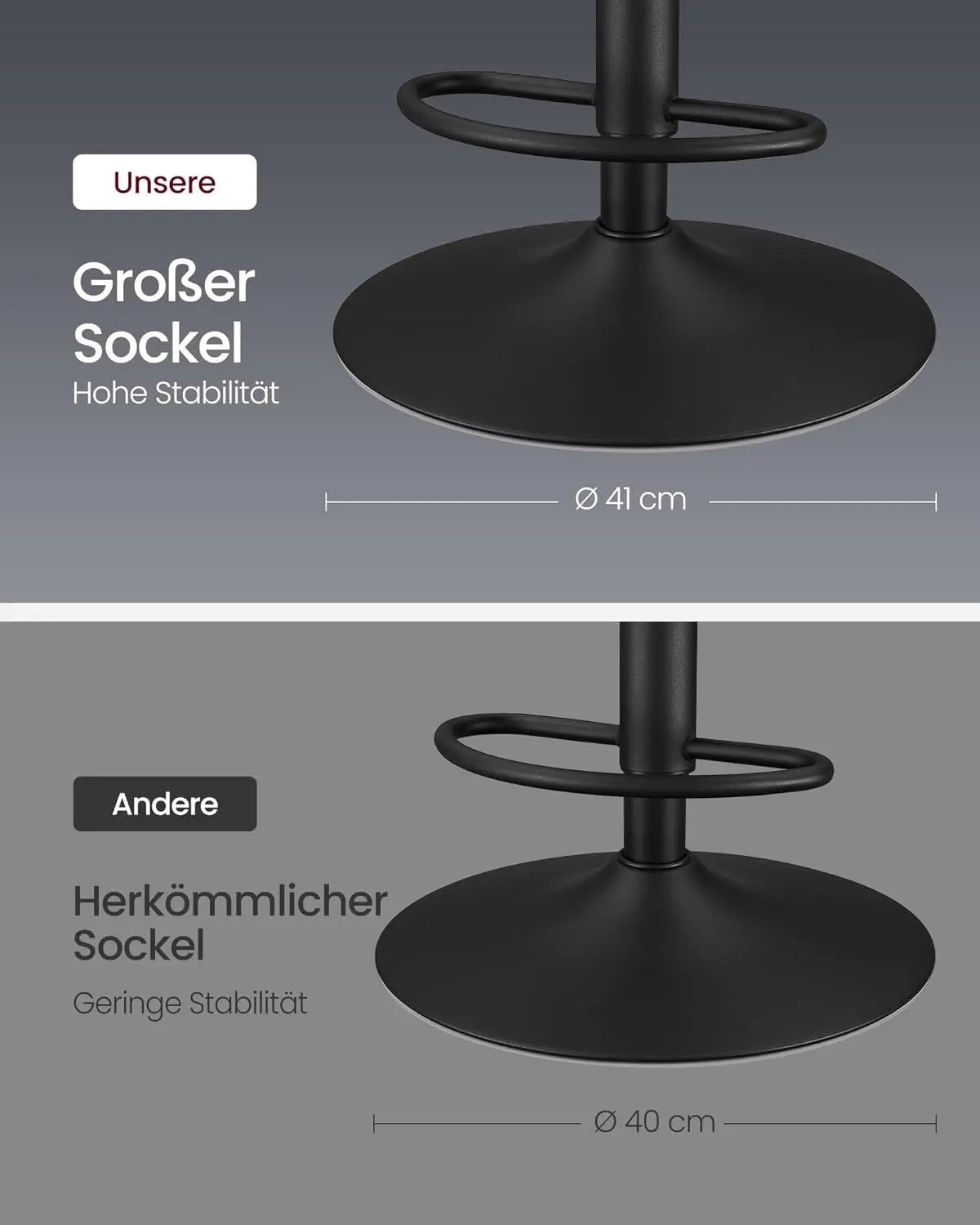 Barhocker höhenverstellbar drehbar schwarz PU von Songmics