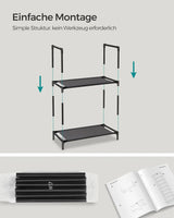 Schuhregal Metallgestell 10 Ebenen Schwarz von Songmics