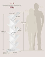Bücherregal Baumform 9 Ebenen Wolkenweiss von Songmics