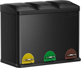 Mülleimer Küche 45L Treteimer Tintenschwarz von Songmics
