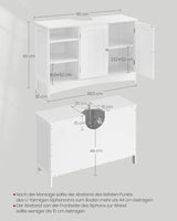 Waschbeckenunterschrank mit Türen und Fächern Weiss von Songmics