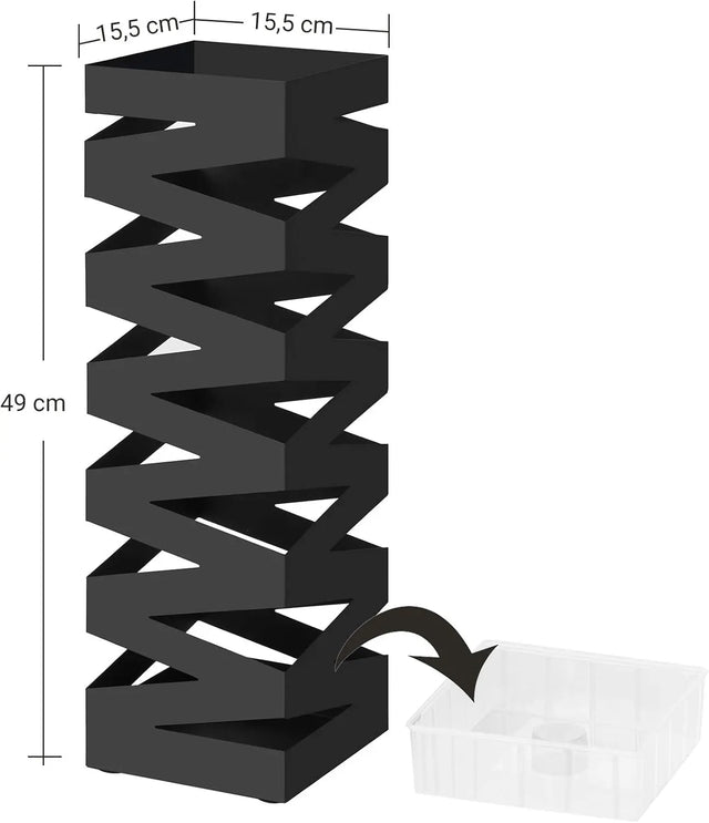 Regenschirmständer Metall quadratisch schwarz von Songmics
