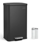 Abfalleimer 40L Softclose Schwarz Stahl von Songmics
