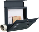 Briefkasten XXL mit Zeitungsfach abschliessbar Anthrazit von Songmics