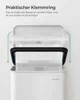 Mülleimer Küche 40L Stahl Weiss inkl. Müllbeutel von Songmics