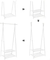 Kleiderständer mit Ablagen Metallgestell Cremeweiss von Songmics