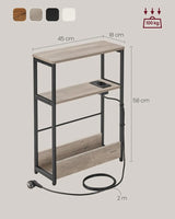 Beistelltisch mit Ladefunktion Greige-Schwarz von Songmics