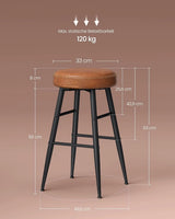 Barhocker Set Kunstleder Mid-Century Karamellbraun von Songmics