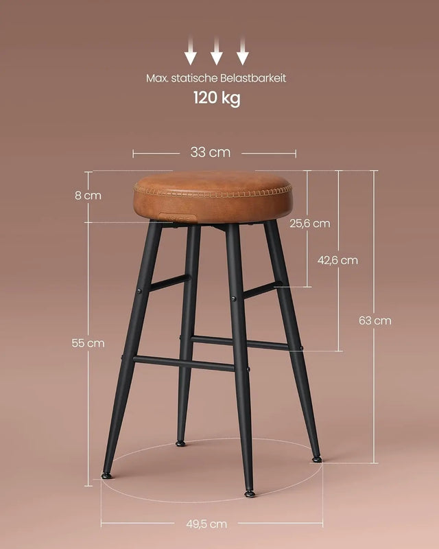 Barhocker Set Kunstleder Mid-Century Karamellbraun von Songmics