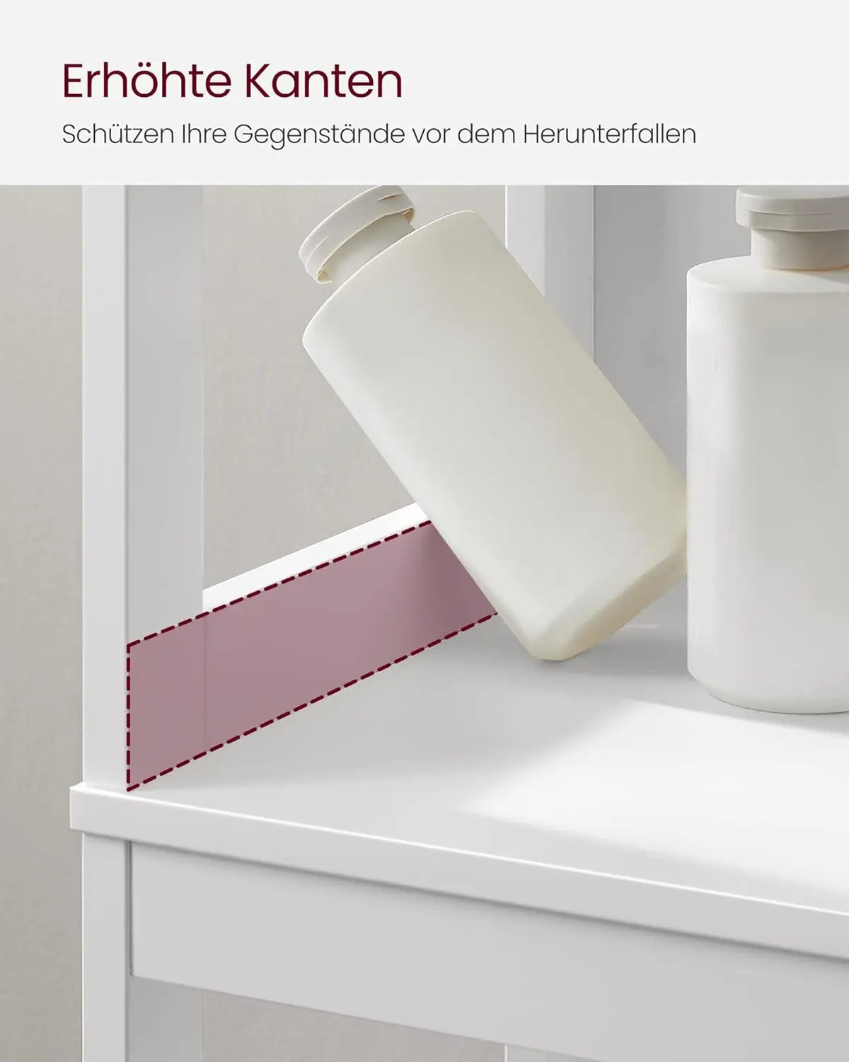 Badezimmerschrank freistehend mit Schubladen weiss von Songmics