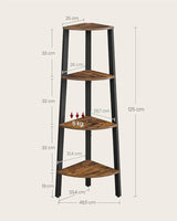 Eckregal Leiterregal Aufbewahrungsregal Industrial Vintagebraun-Schwarz von guteszeug.ch