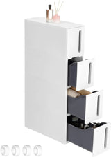 Nischenregal Rollwagen Schubladen Badregal Weiss-Grau von Songmics