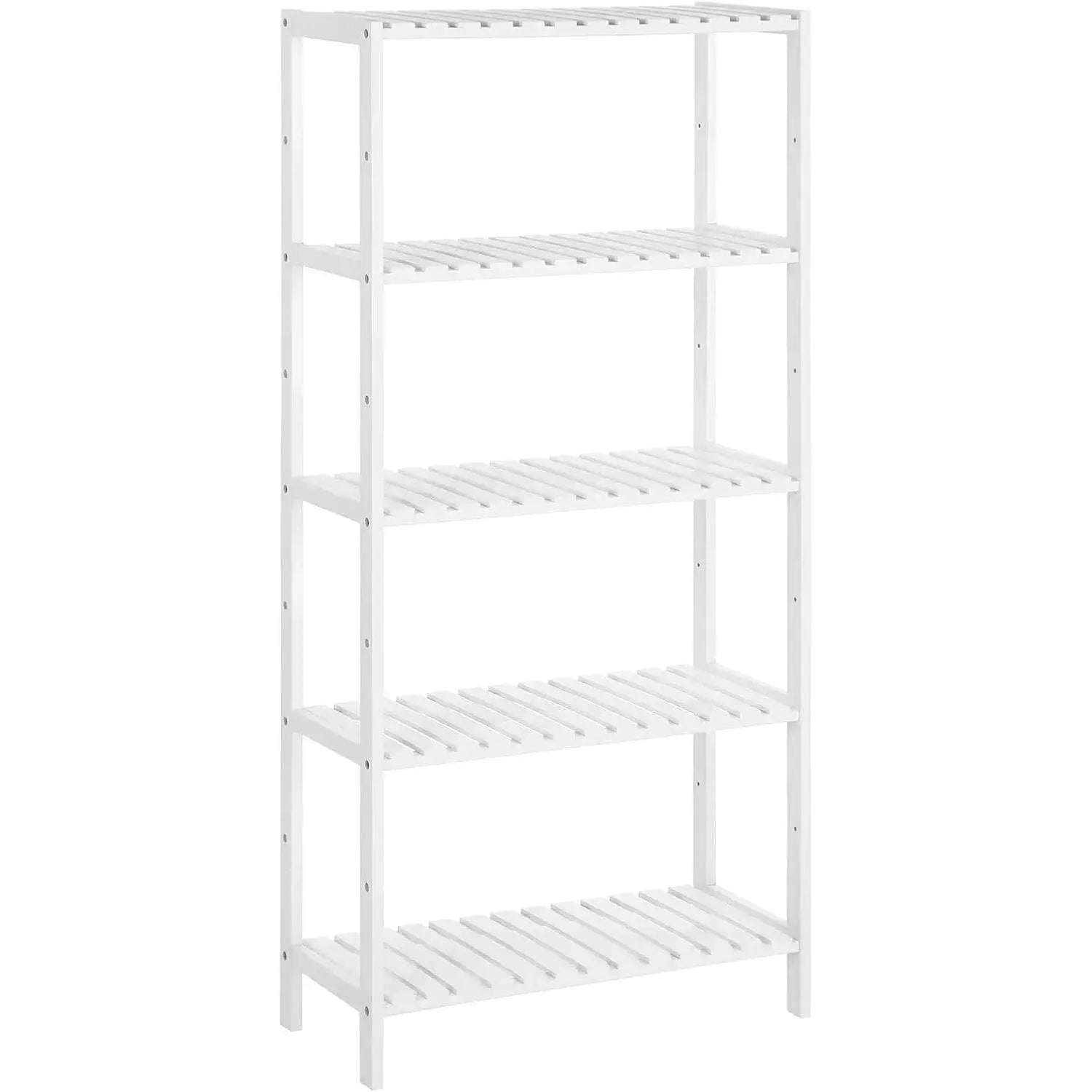 Standregal 5 Ebenen weiss Bambus von Songmics