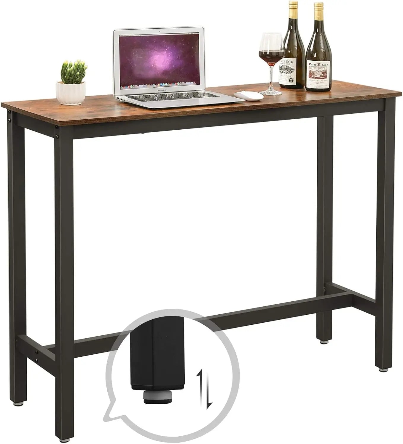 Stehtisch 120cm Industrie-Design vintagebraun Metall von Songmics