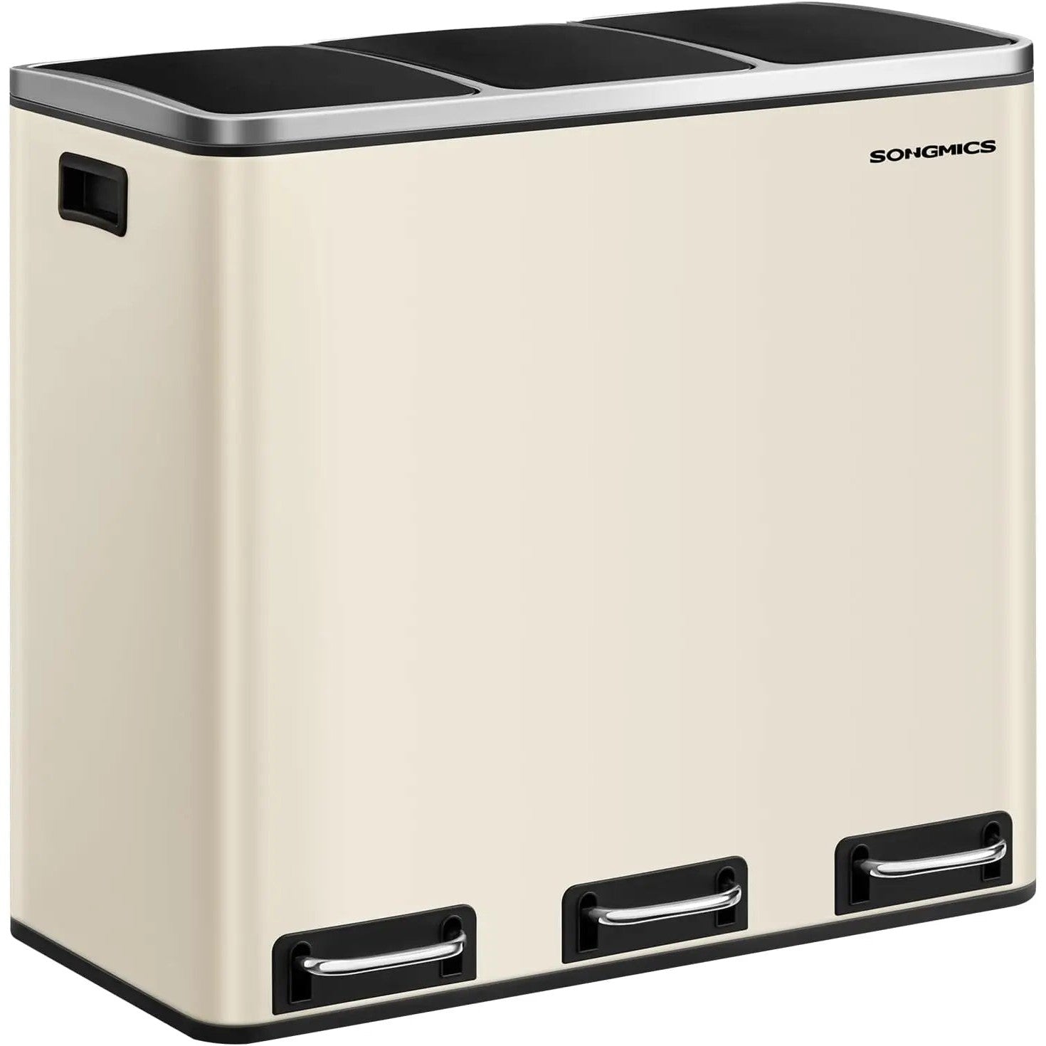 Treteimer 3-Fach 54L sandbeige Kunststoff von Songmics