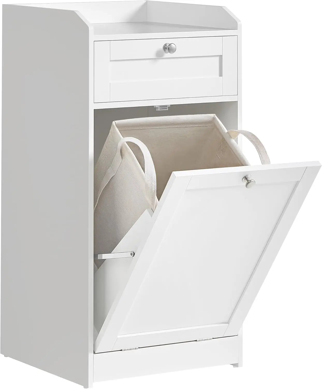 Badschrank mit Wäschekorb wolkenweiss von Songmics