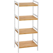 Bambus Standregal 4 Ablagen naturfarben-weiss von Songmics