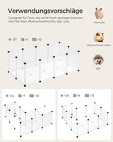 Freigehege Kunststoff für Kleintiere Weiss von Songmics