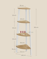 Eckregal Industrial-Design mit Stahlrahmen Natureichenfarben von Songmics