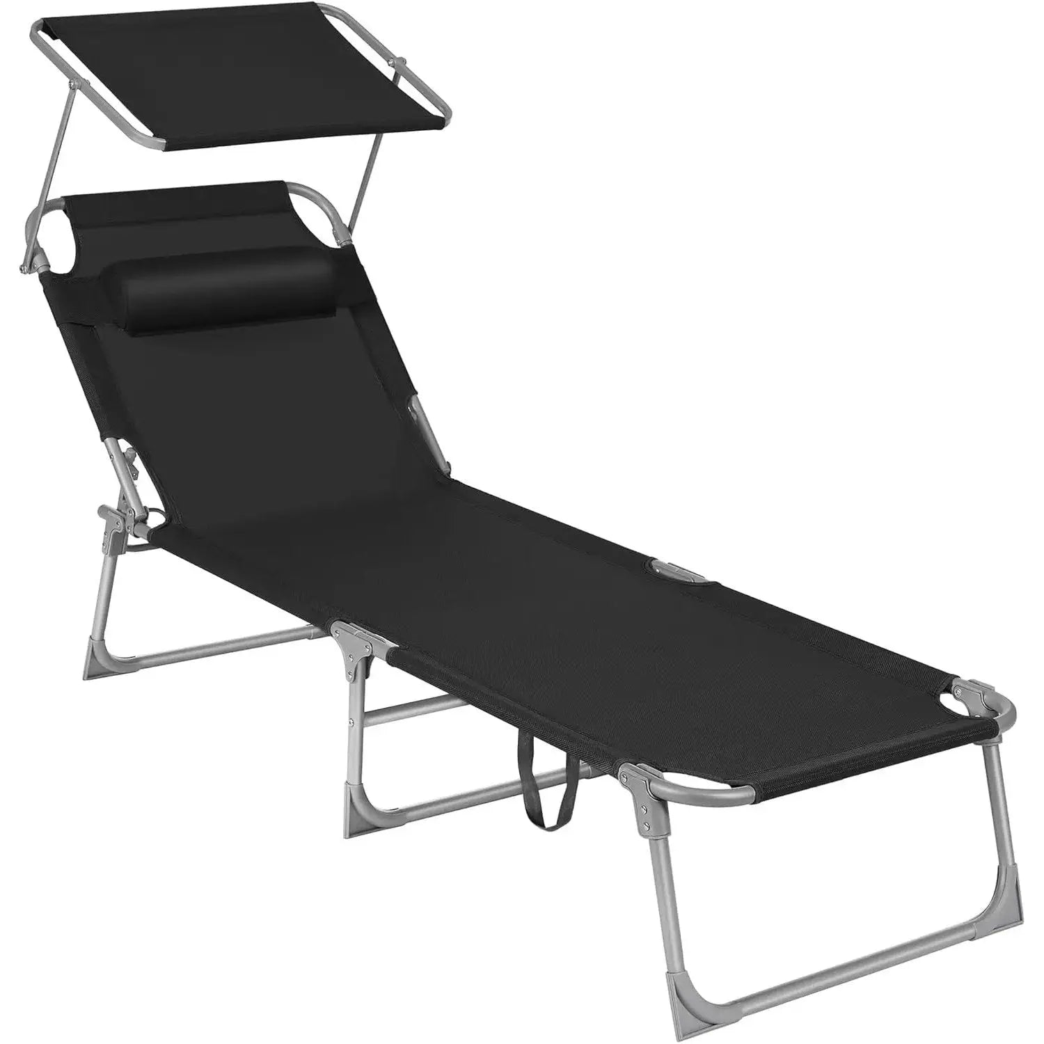 Sonnenliege klappbar 150kg schwarz Stahl von Songmics