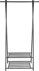 Kleiderständer mit Ablagen Metallgestell Schwarz von Songmics