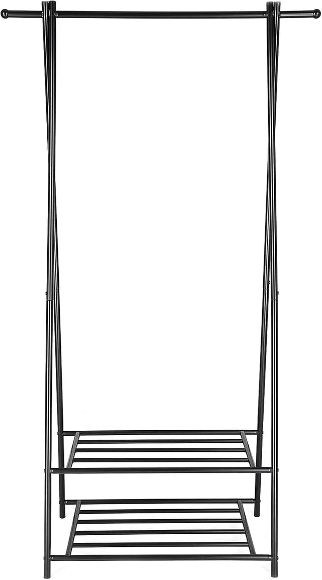 Kleiderständer mit Ablagen Metallgestell Schwarz von Songmics