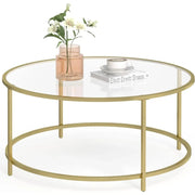 Couchtisch rund golden Stahl modern von Songmics