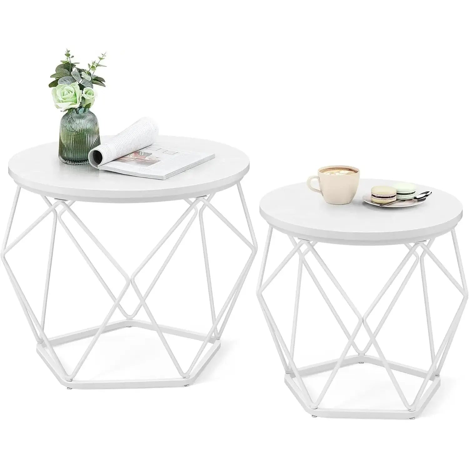 Couchtisch Set modern abnehmbar schneeweiss von Songmics